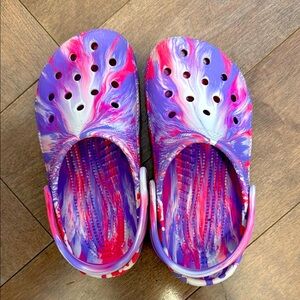 Purple / pink tie dye  crocs